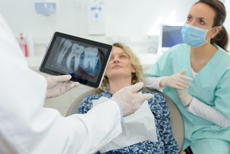 dental consultation with the dental x-ray result