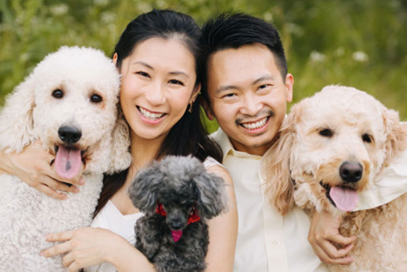 dr. hua with his dogs